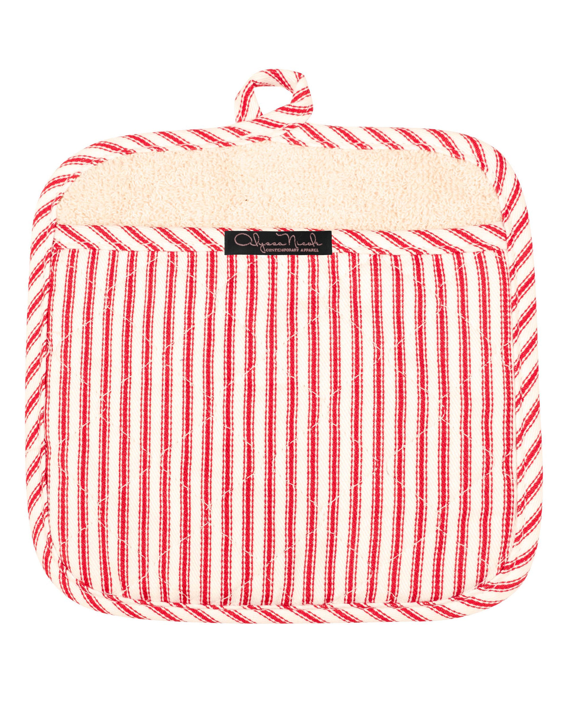BISTRO STRIPE POT HOLDER, CHERRY
