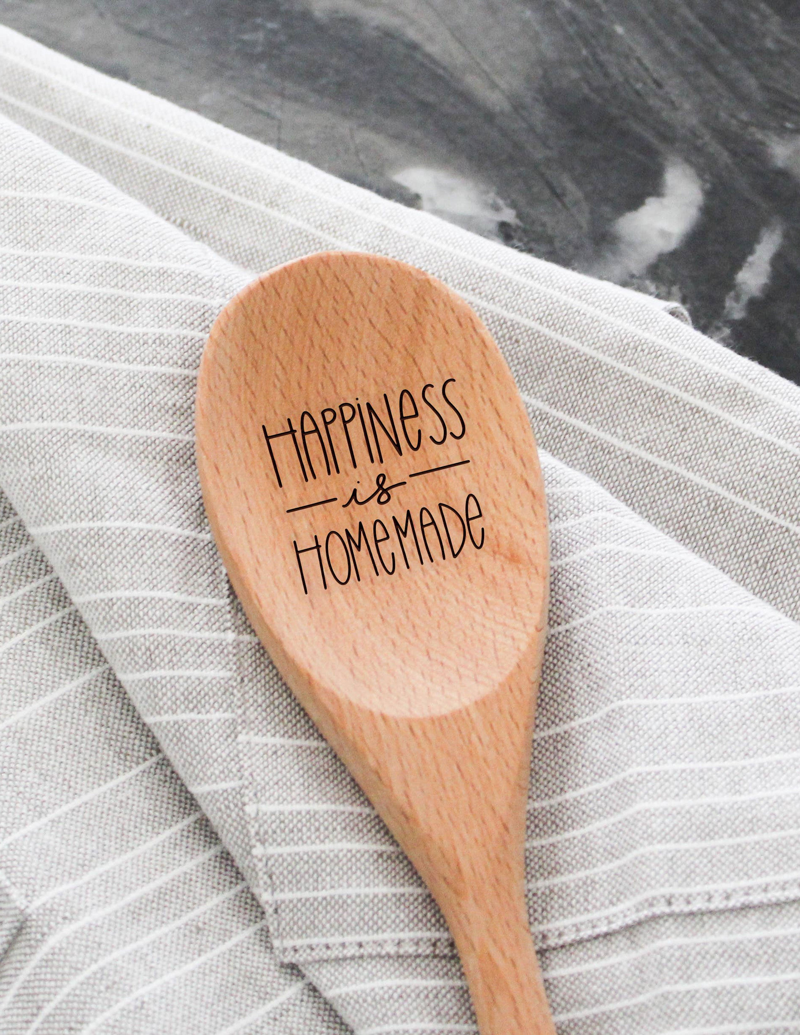 HAPPINESS WOODEN BAKING SPOON
